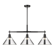 Golden 3306-LP BLK-CH - Yep by Golden Lighting Orwell 3-light Island Light in Matte Black and Chrome shade
